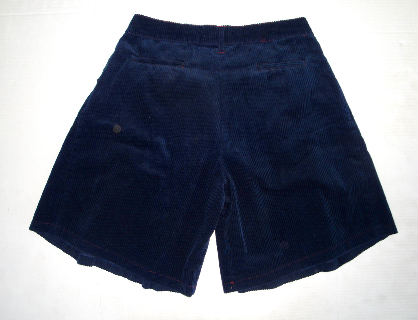 Navy A-Line Pleated Cord Short