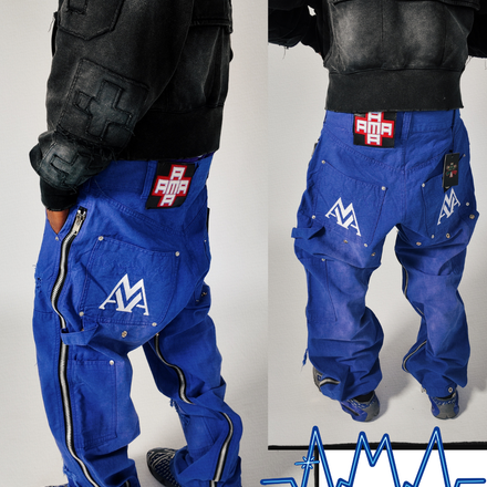 AMA Convertible Carpenter Distressed Blue