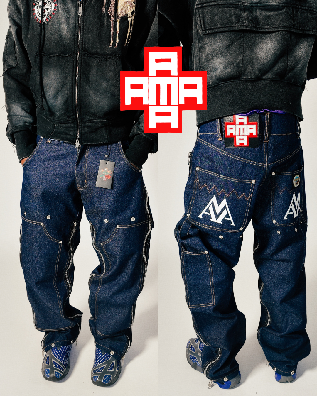 AMA Convertible Carpenter Raw Denim