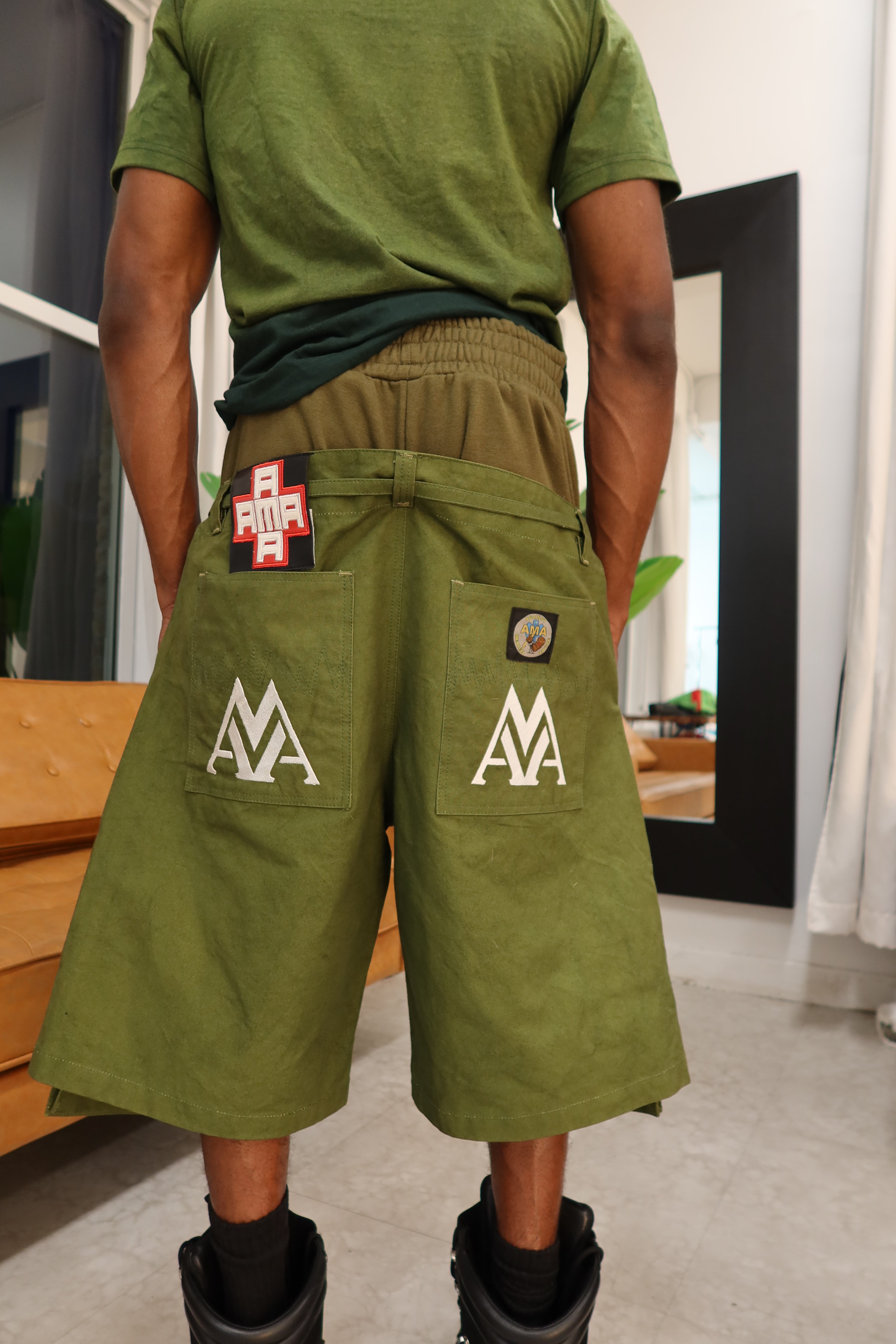AMA Siamese Double Cargo Short Green