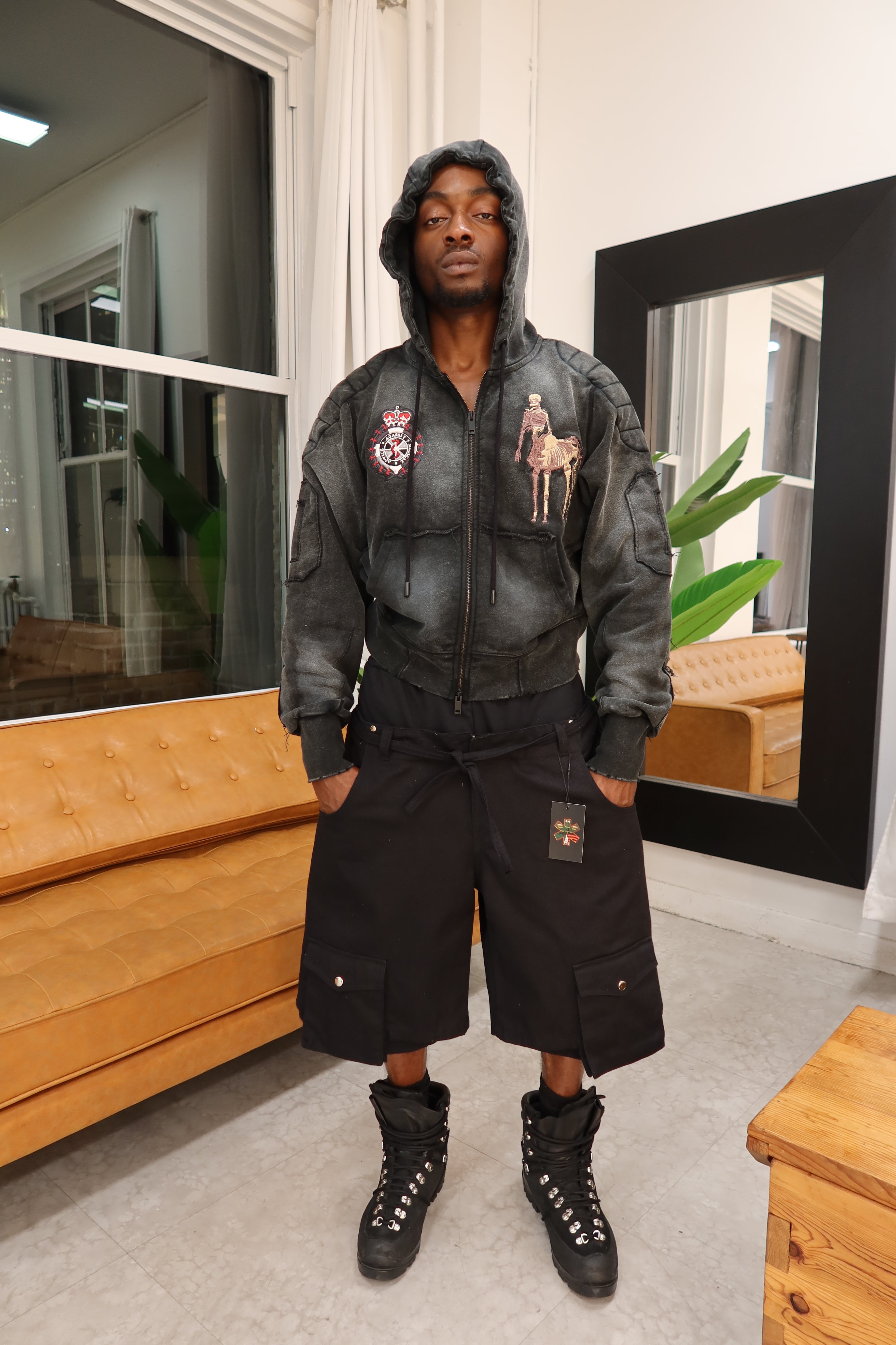 AMA Siamese Double Cargo Short Black