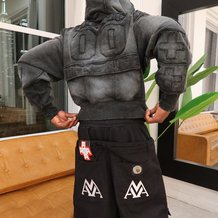 AMA Siamese Double Cargo Short Black