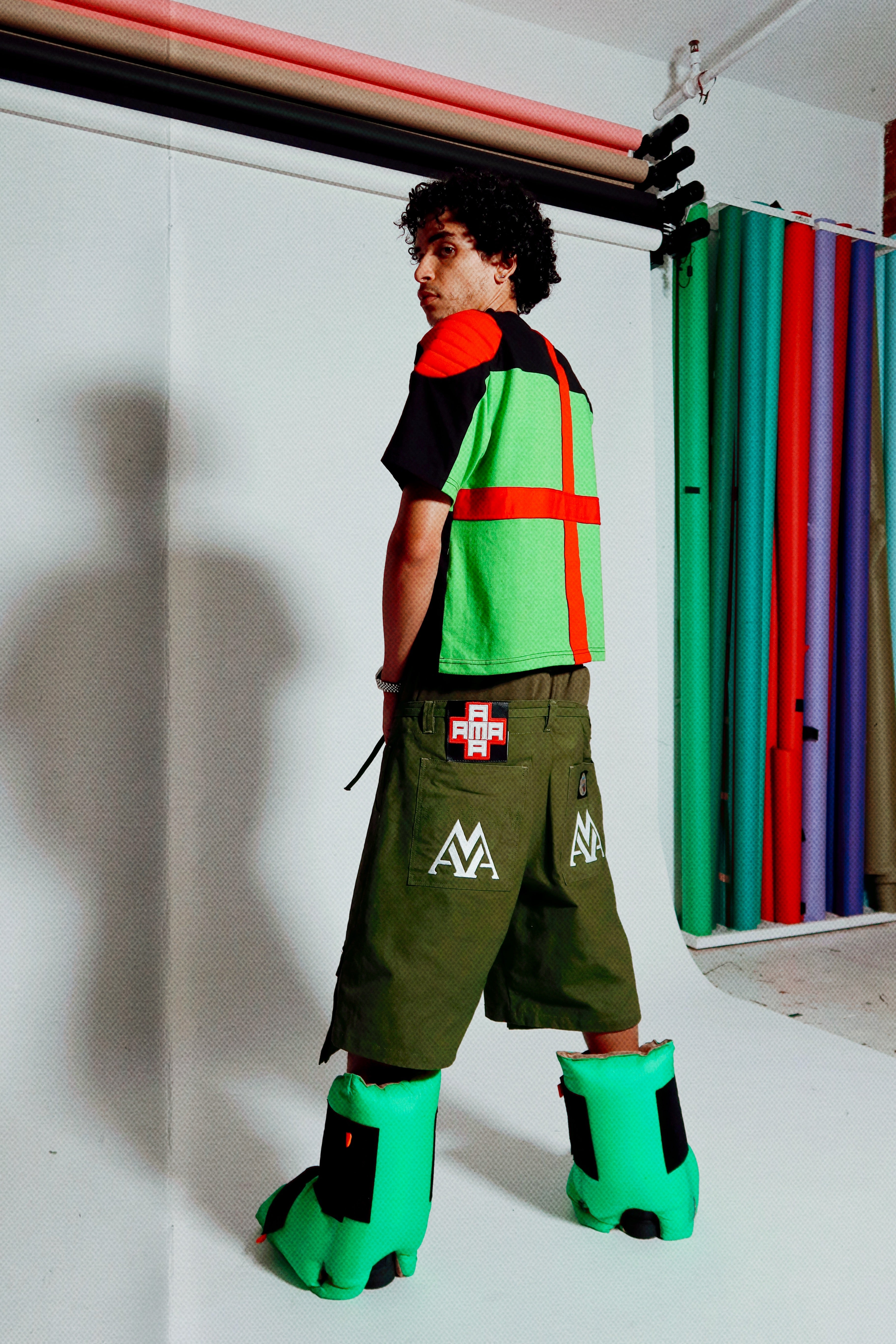 AMA Siamese Double Cargo Short Green
