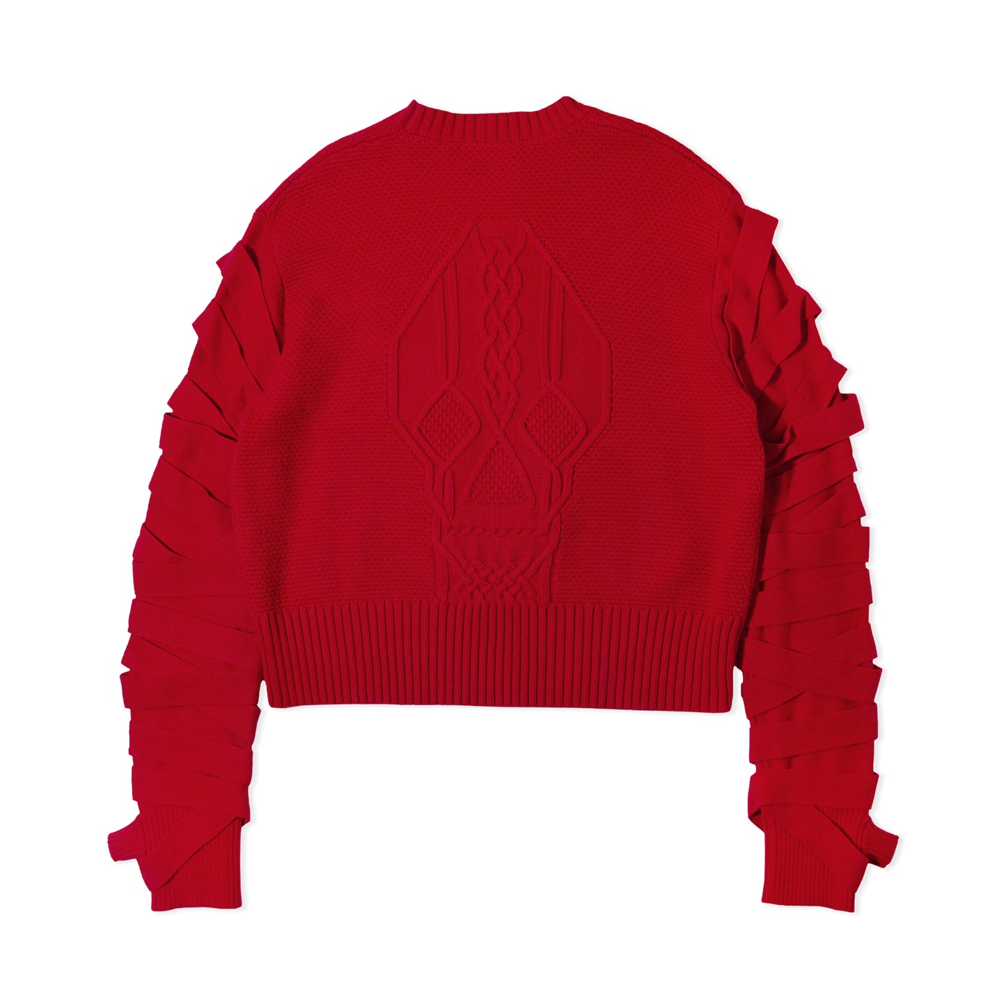 AMA Skeletal Bondage Cable Knit Sweater Red
